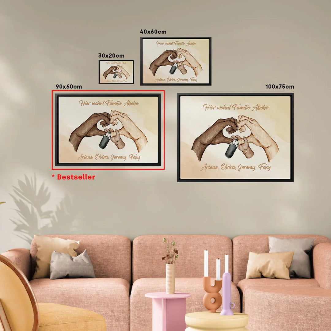 Personalisierte Leinwand "Familienglück"