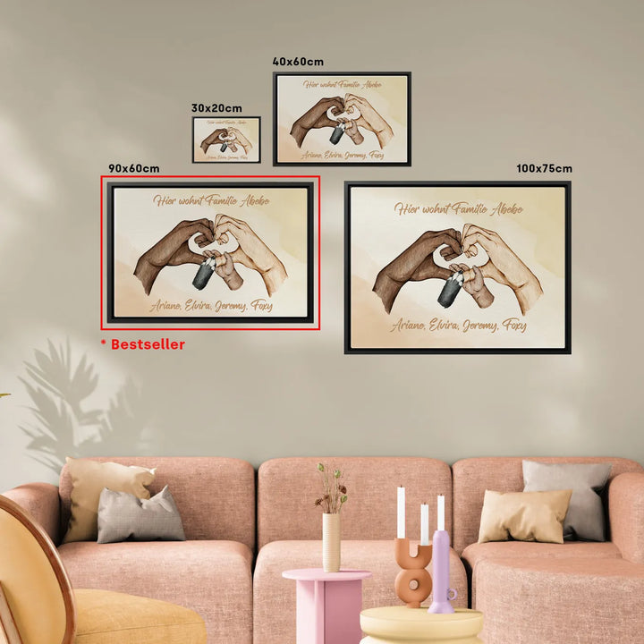 Personalisierte Leinwand "Familienglück"