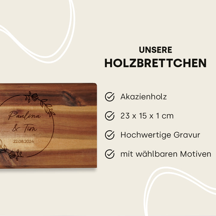 Personalisiertes Servierbrett "Hochzeit"