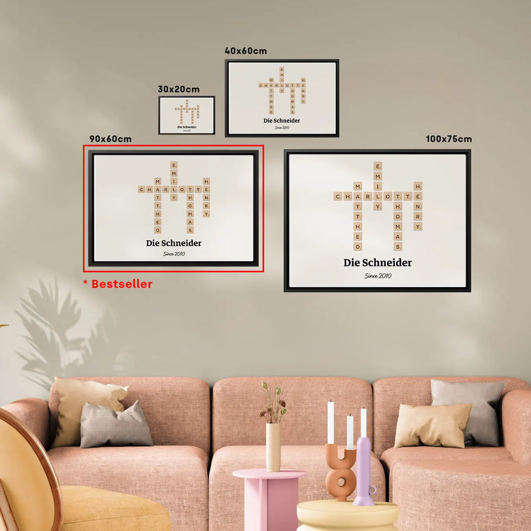 Personalisierte Leinwand "Scrabble"