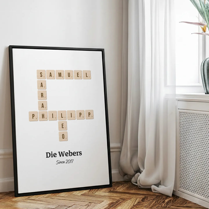 Personalisierte Leinwand "Scrabble"