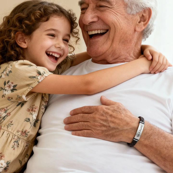 Personalisiertes Lederarmband "Opa"