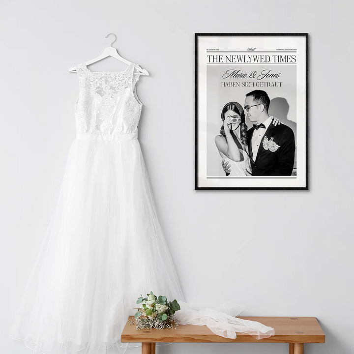 Personalisiertes Poster "Hochzeit Zeitungsartikel"