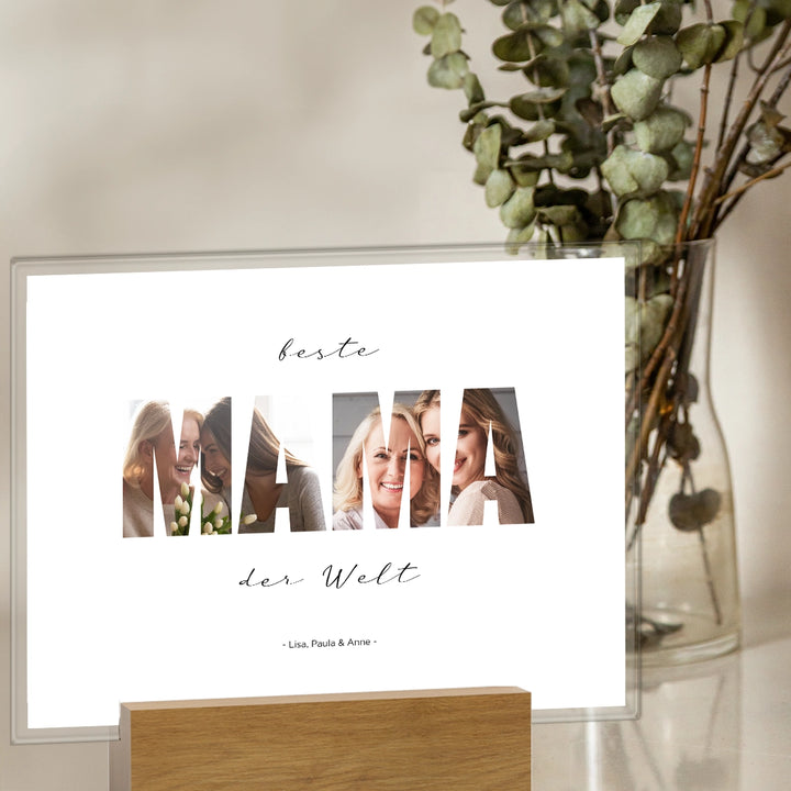 Acrylic glass "Mama Word" with 2 photos
