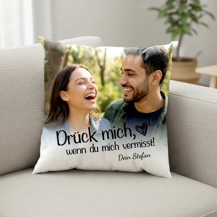 Personalisiertes Kissen "Drück mich"