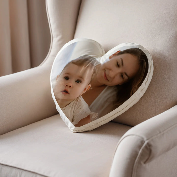 Personalisiertes Herz-Kissen Mama "Foto"