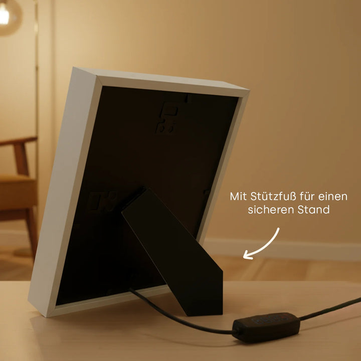 LED Bilderrahmen mit personalisiertem Bild "Wo alles begann"