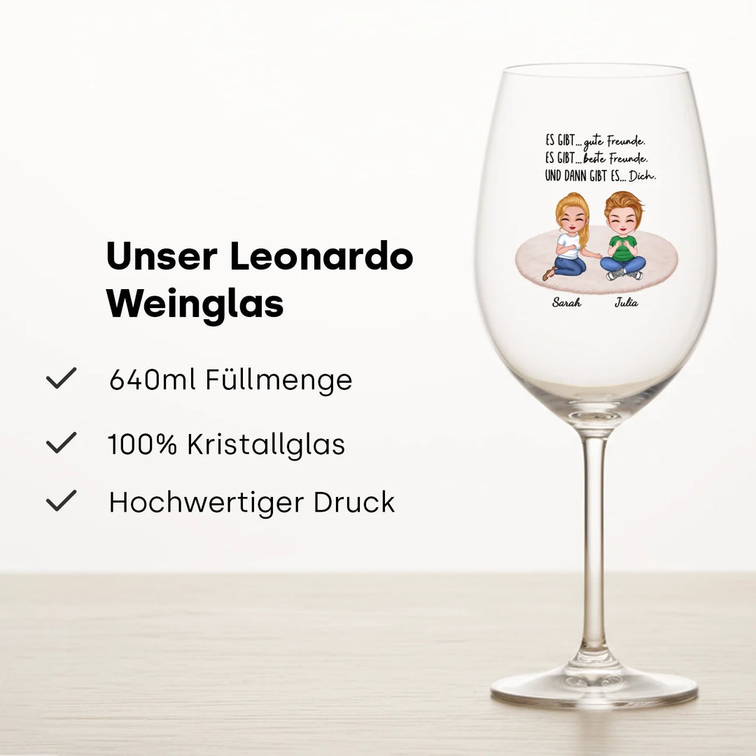 Personalisiertes Weinglas "Besties"