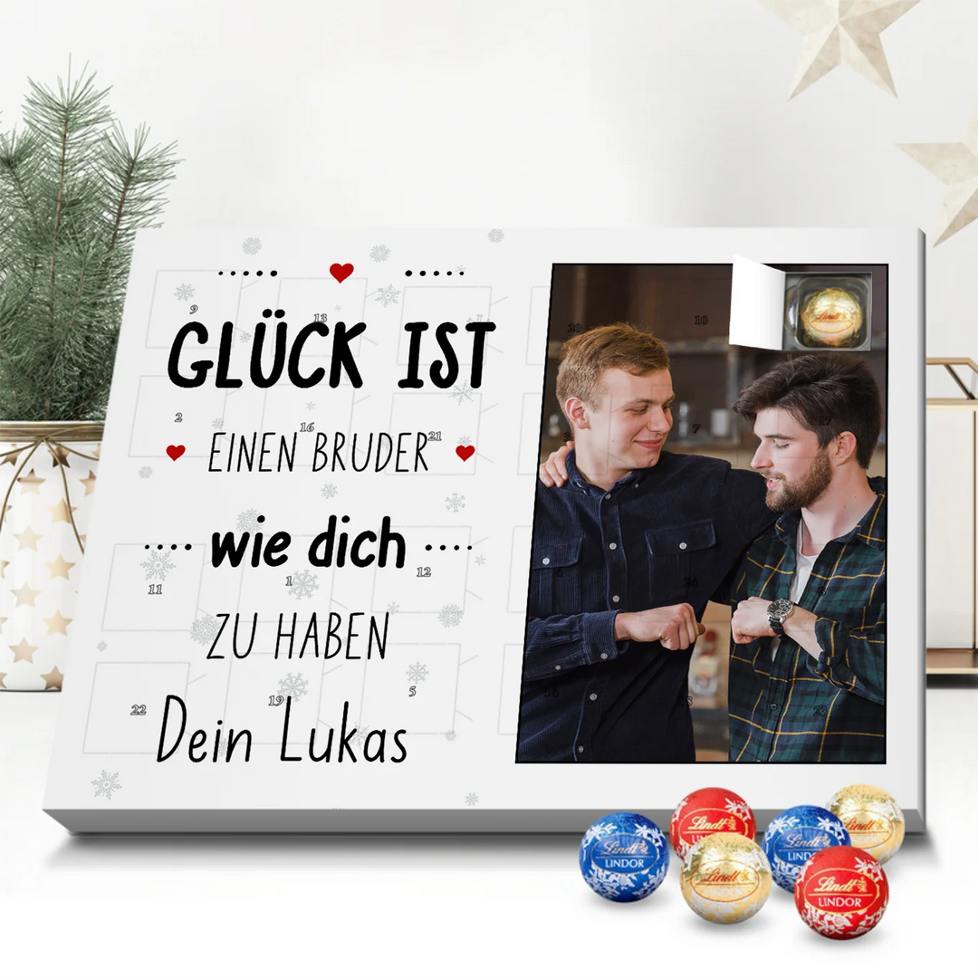 Personalisierter Lindor Adventskalender "Bruder"