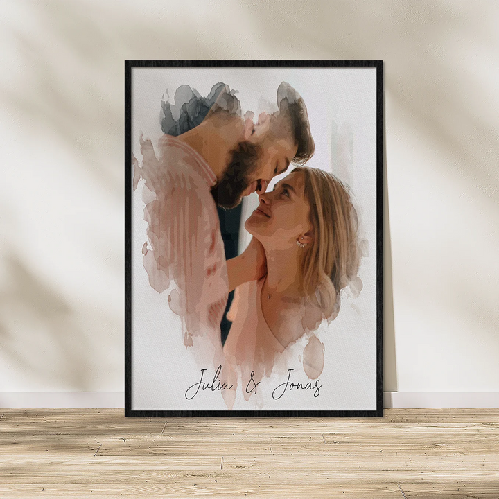 Personalisiertes Poster Aquarell "Euer Foto”