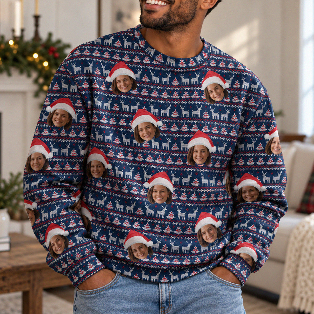 Personalisierter Ugly Christmas Sweater "Rentier"