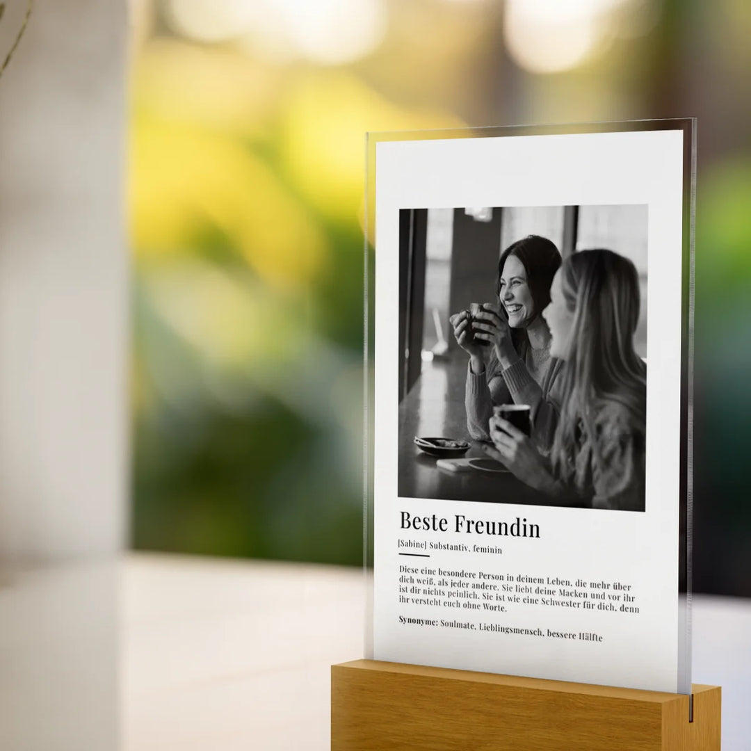 Personalisiertes Acryl-Glas "Beste Freundin Definition"-1