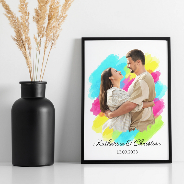 Personalisiertes Poster Aquarell "Euer Foto”