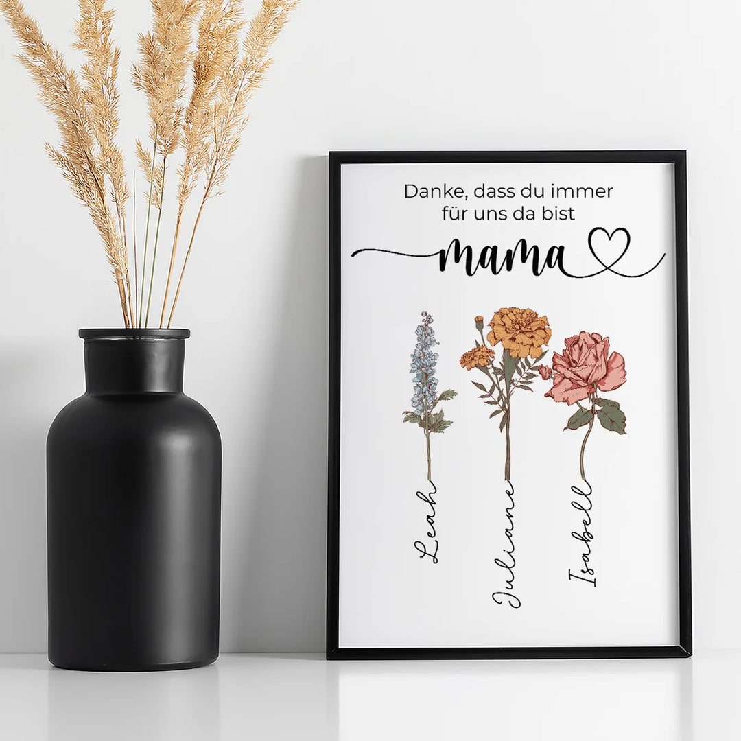 Personalisiertes Poster "Blumen für Mama"