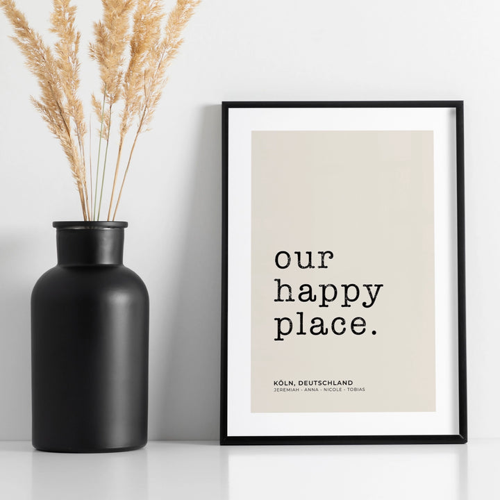 Poster "Our Happy Place Typewriter"