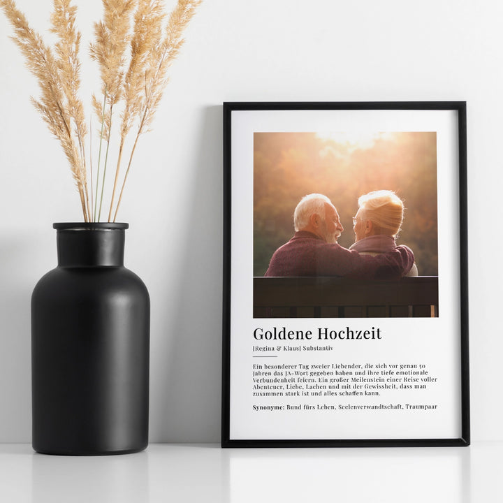 Fotoposter "Goldene Hochzeit Definition"