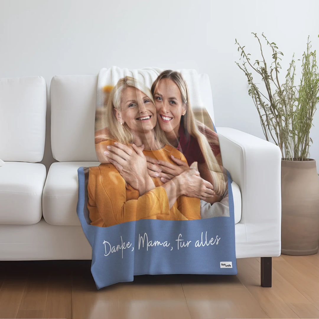 Personalisierte Decke Foto "Mama"