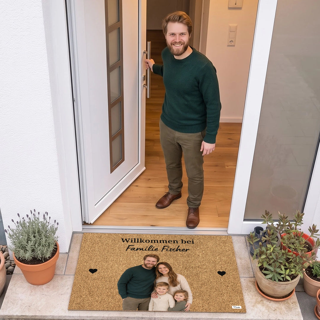 Personalisierte Fußmatte ''Foto & Text''