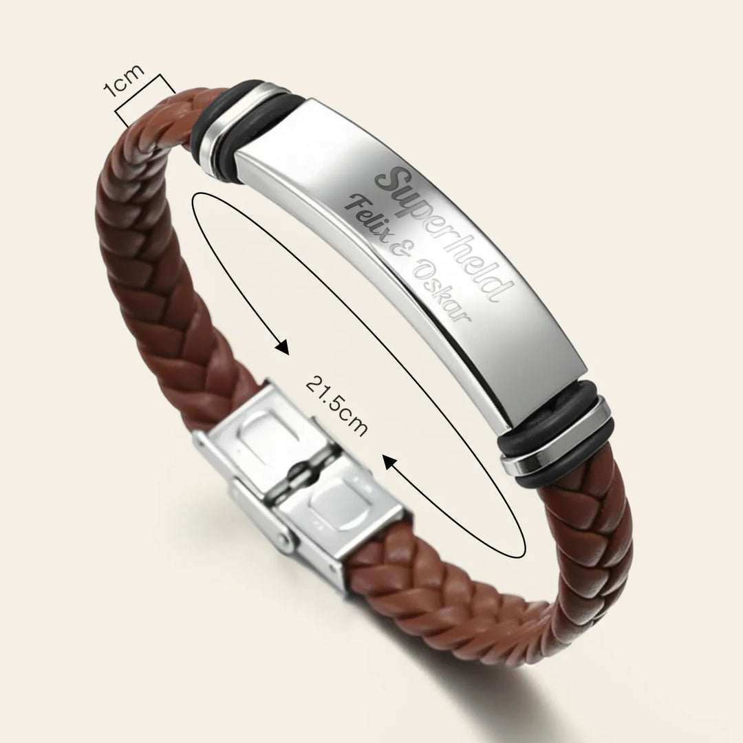 Personalisiertes Lederarmband "Papa"