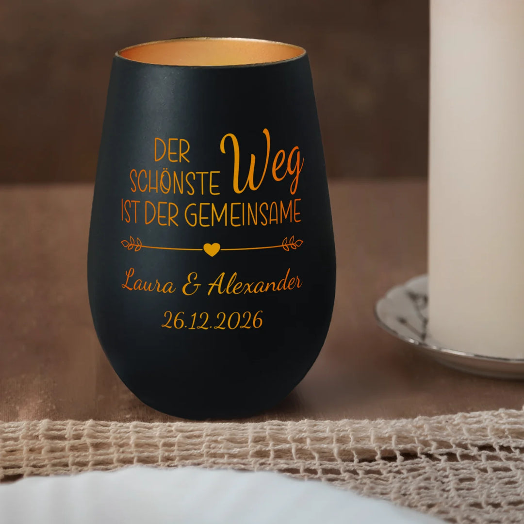 Personalisiertes Windlicht “Gemeinsamer Weg”