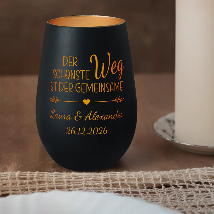 Personalisiertes Windlicht “Gemeinsamer Weg”