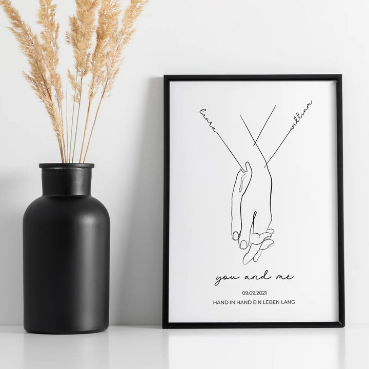 Personalisiertes Poster "Hand in Hand"