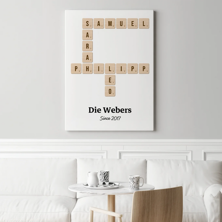 Personalisierte Leinwand "Scrabble" famwalls