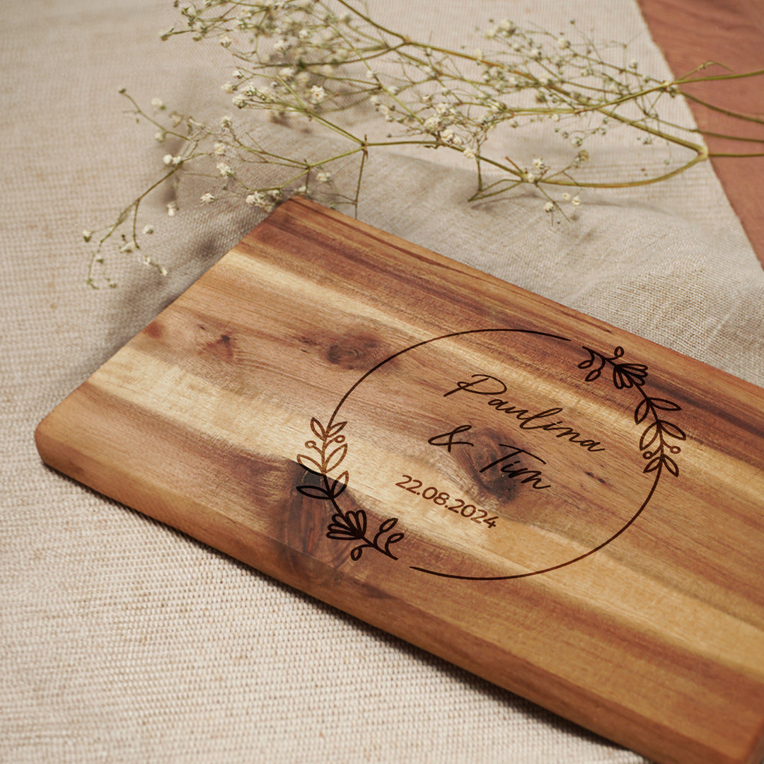 Personalisiertes Servierbrett "Hochzeit"
