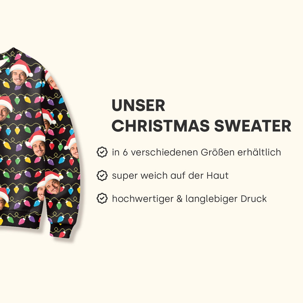 Infografik Unser Christmas Sweater mit Produktmerkmalen