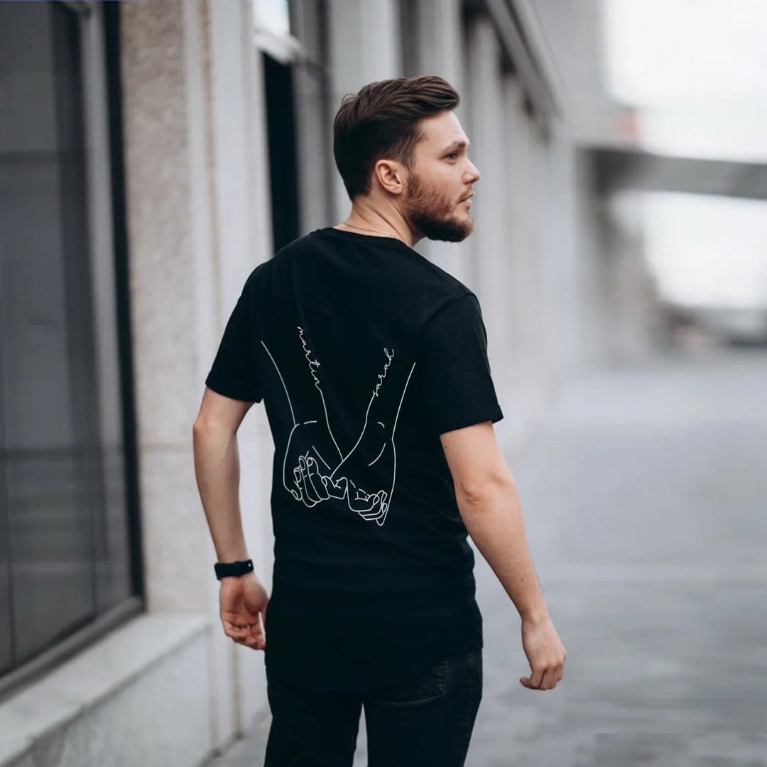 Personalisierte Partnerlook Oversized T-Shirts "Hände"