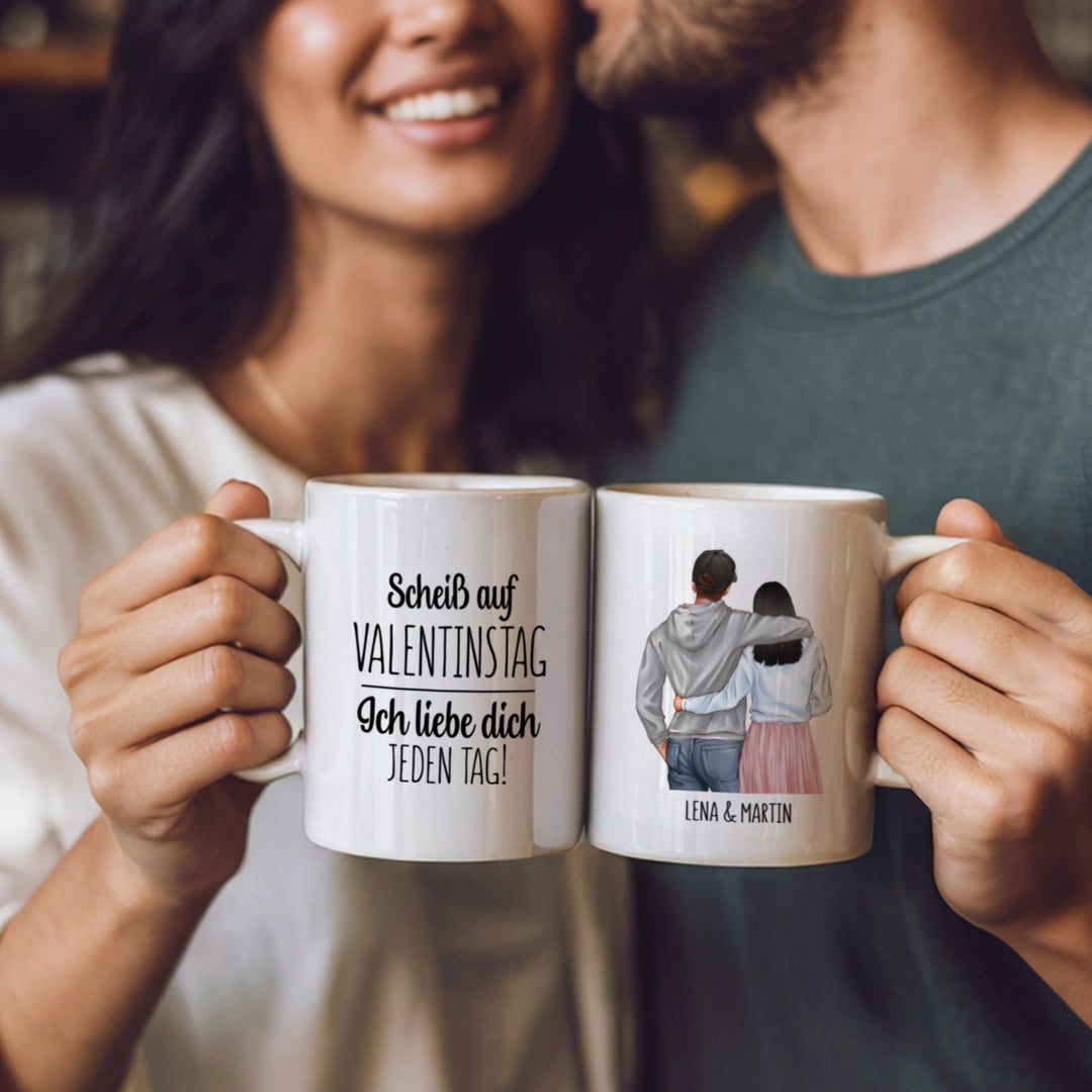 Personalisierte Tasse "Valentinstag"