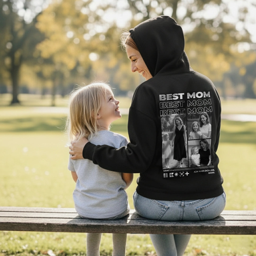 Personalisierter Hoodie mit Fotos "Mama"