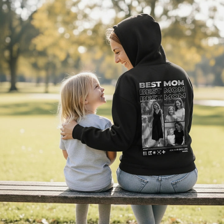 Personalisierter Hoodie mit Fotos "Mama"