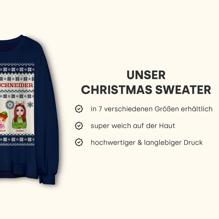 Personalisierter Christmas Sweater "Cartoon"