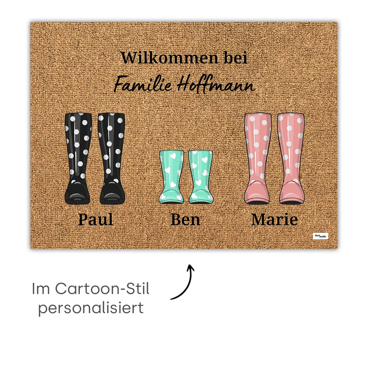 Personalisierte Fußmatte "Gummistiefel"