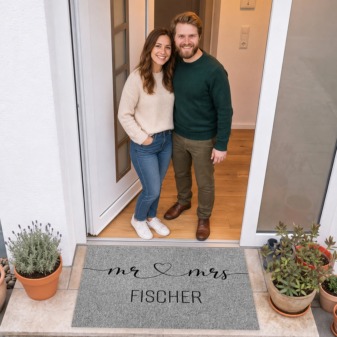 Personalisierte Fußmatte "Mr & Mrs"