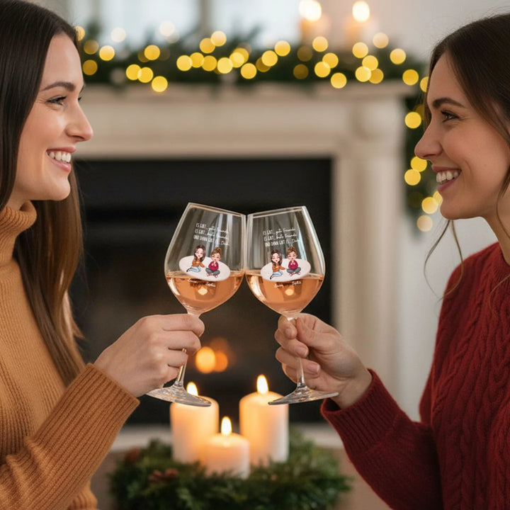 Personalisiertes Weinglas "Besties"