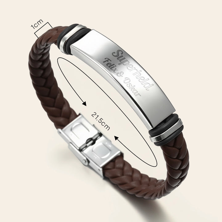 Personalisiertes Lederarmband "Papa"