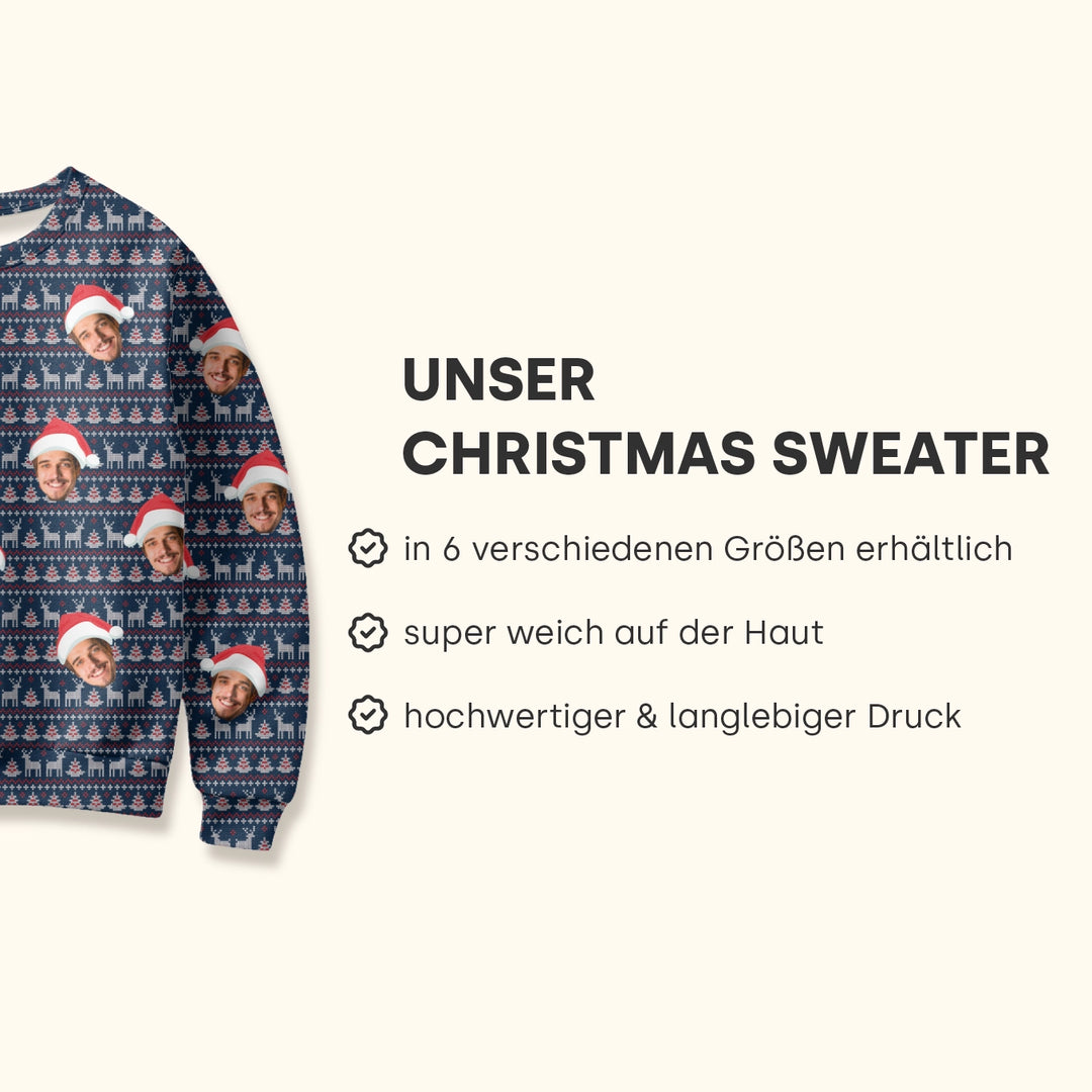 Personalisierter Ugly Christmas Sweater "Rentier"