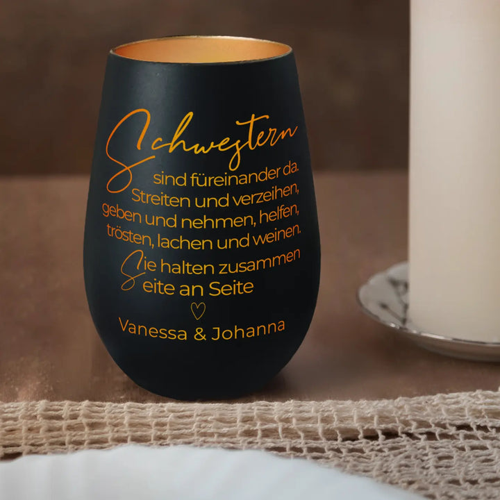 Personalisiertes Windlicht "Schwestern"