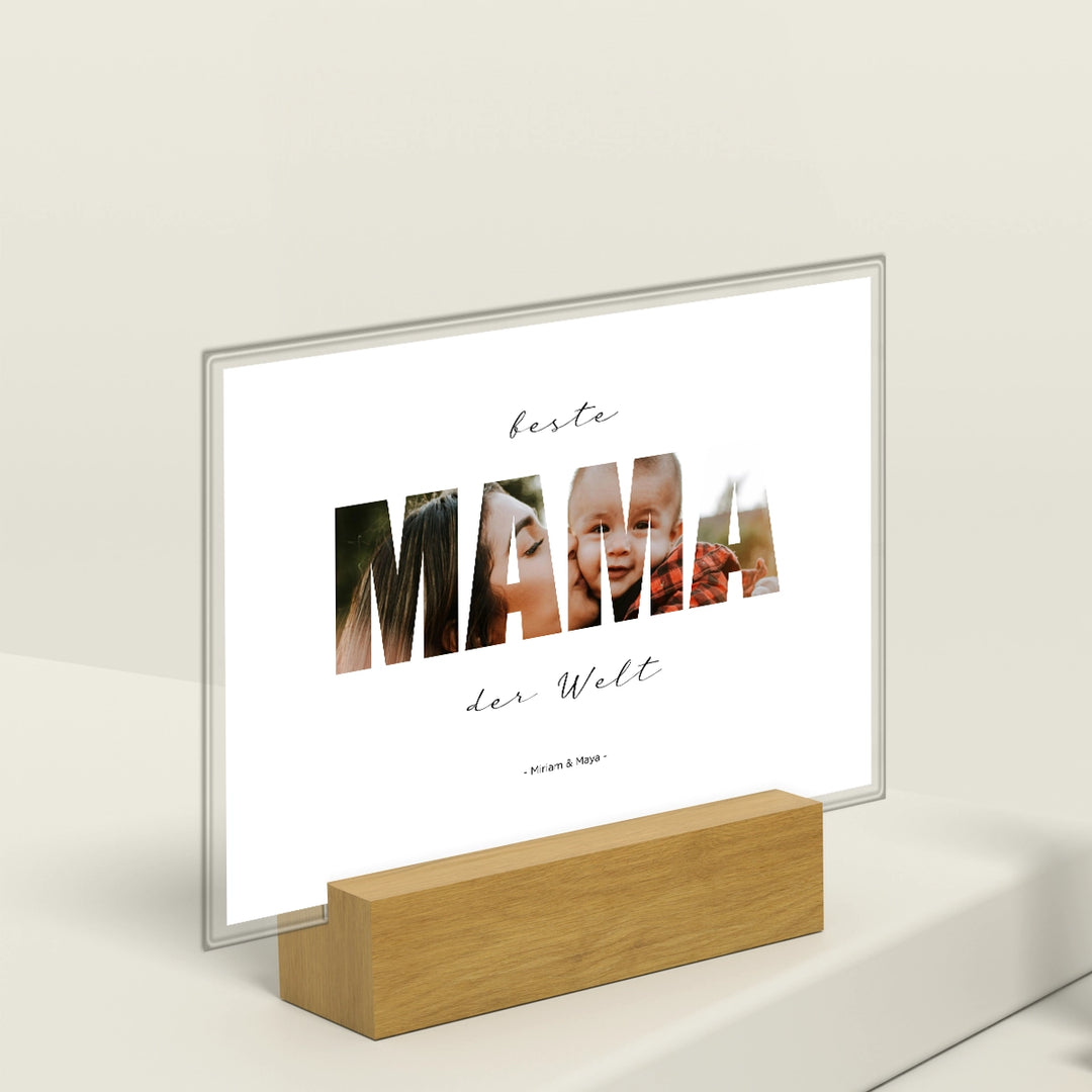 Acryl-Glas "Mama Wort" mit Foto