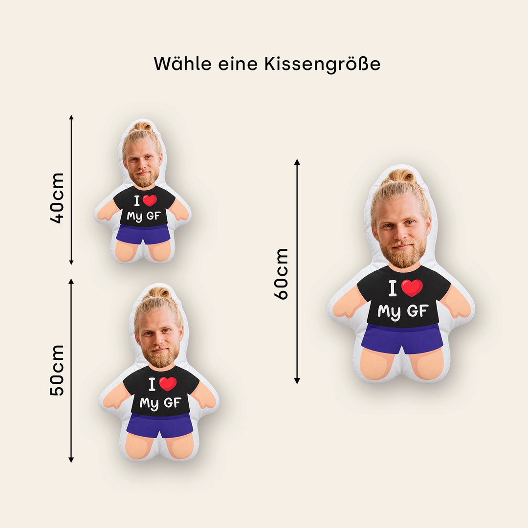 3D Kissen „Foto I Love“ in den Größen 40 cm, 50 cm und 60 cm