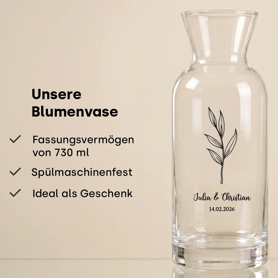 Personalisierte Vase "Hochzeit"