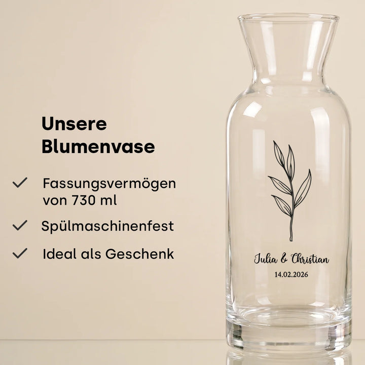 Personalisierte Vase "Hochzeit"