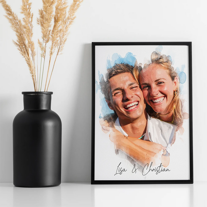 Personalisiertes Poster Aquarell "Euer Foto”