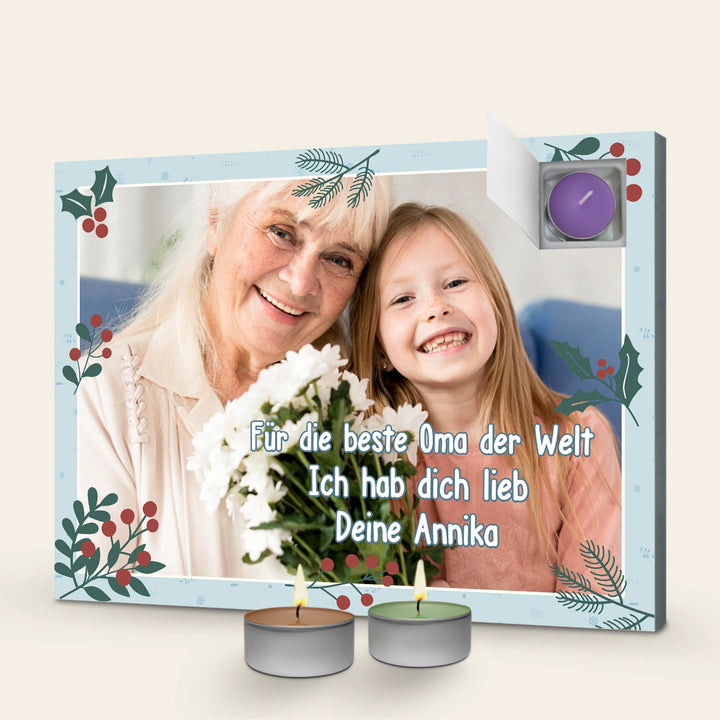 Personalisierter Duftkerzen Adventskalender "Oma"