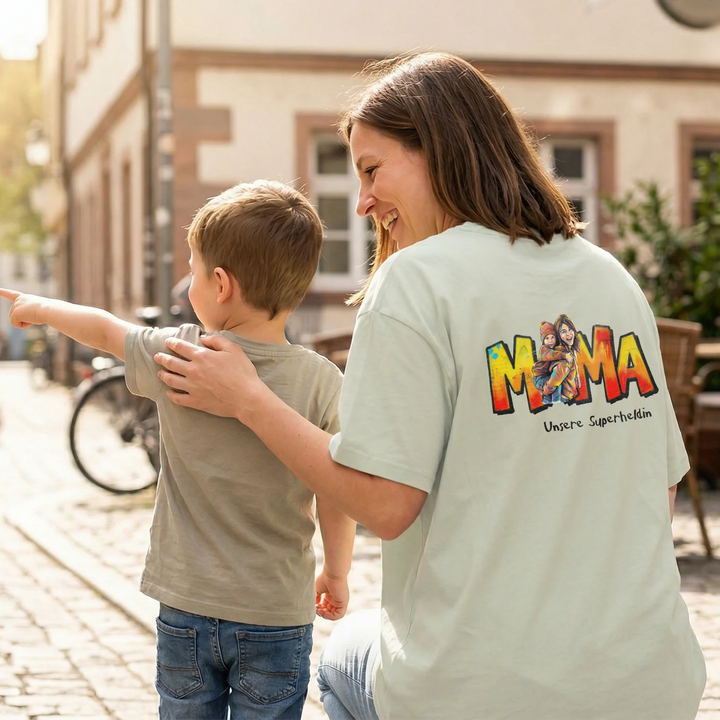 Personalisiertes Oversized T-Shirt Love "MAMA"