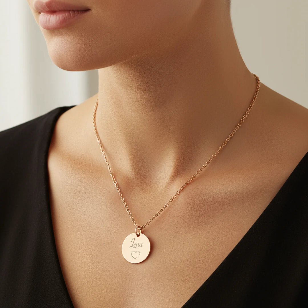 Personalisierte Kette mit Gravur "Besties"