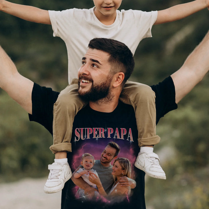 Personalisiertes T-Shirt Vintage Bootleg "DAD"