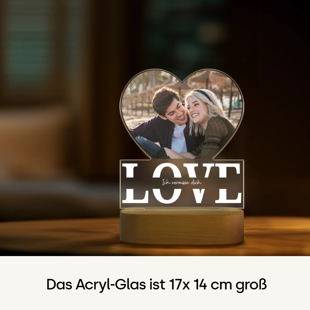 Personalisiertes Acryl-Licht "Liebe" | Nachtlicht, Dekolicht, Glowlight